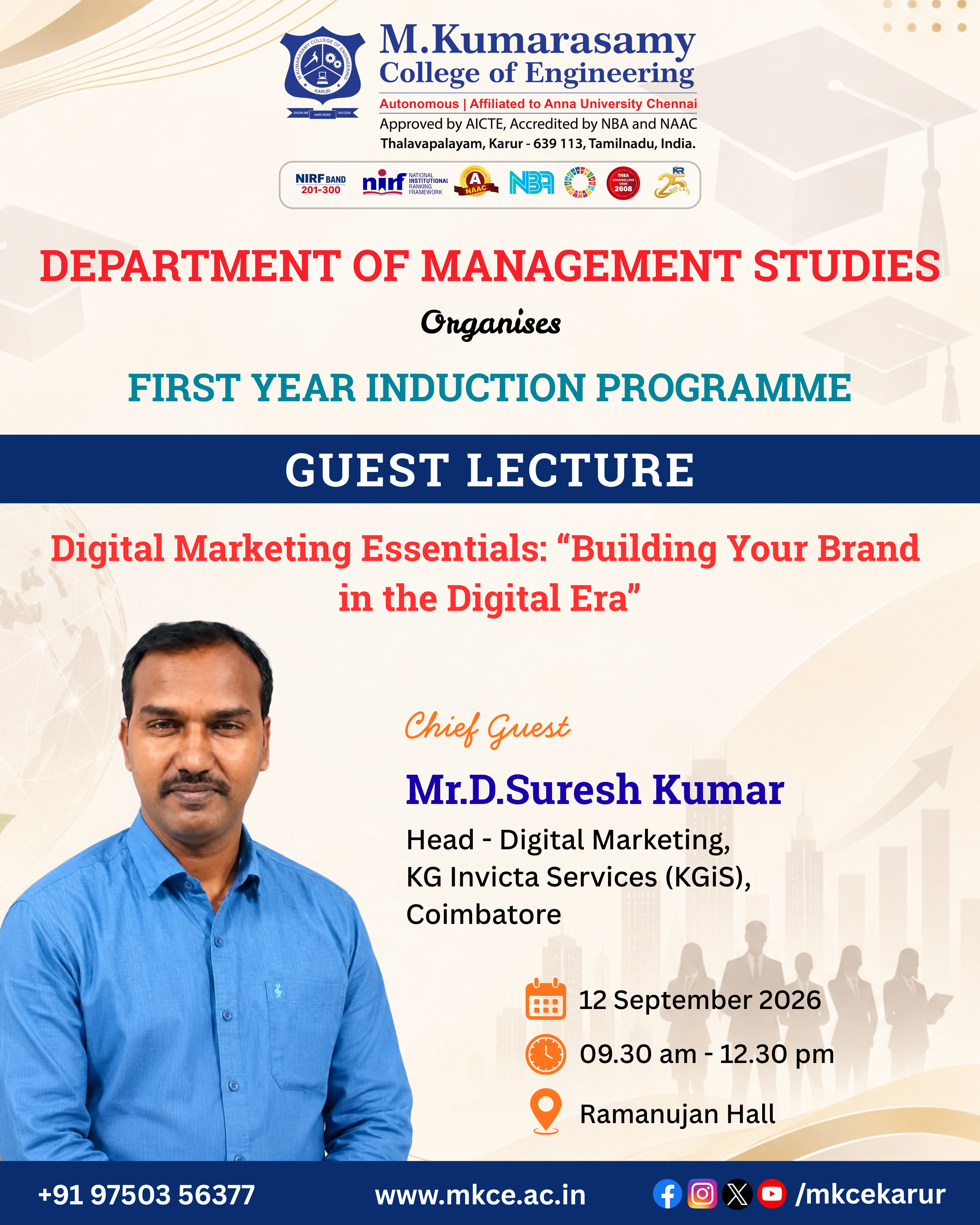 Guest Lecture on “Digital Marketing Essentials: Building Your Brand in the Digital Era | MBA